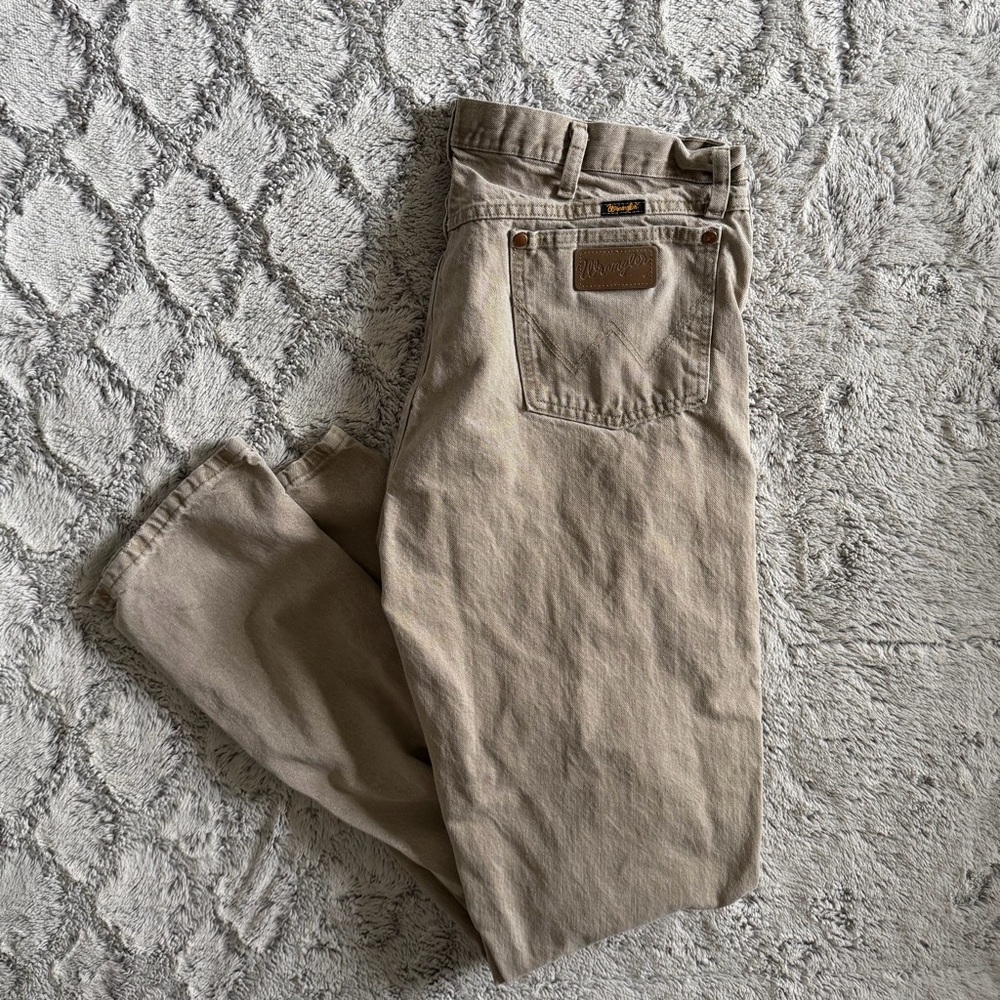 Wrangler Cowboy Cut Jeans 13MWZTD Tan Men’s 38x36 Classic Fit Cotton Western